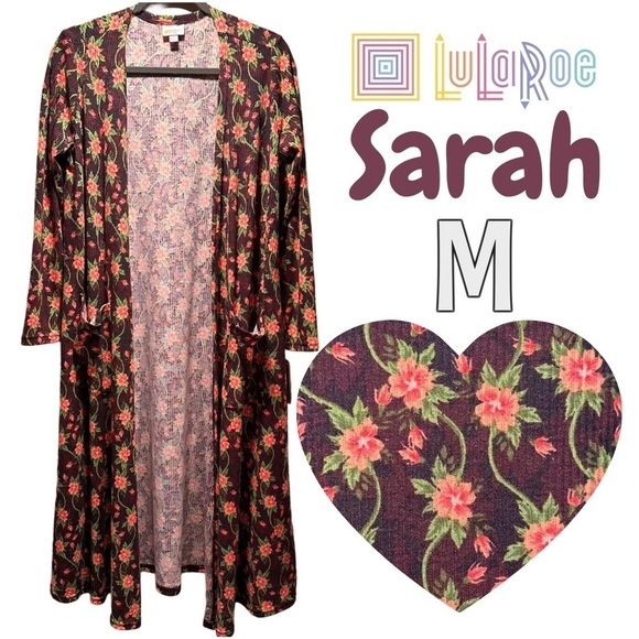 LulaRoe Sarah Long Sleeve Ankle Cardigan Cozy Slightly Thick Elegant Purple Pink - Picture 1 of 13